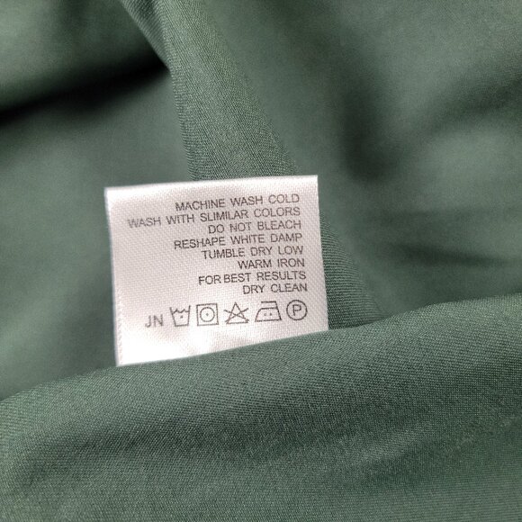 Design in Italy short‎ sleeve button up shirt green blk white men's size large - Picture 11 of 12